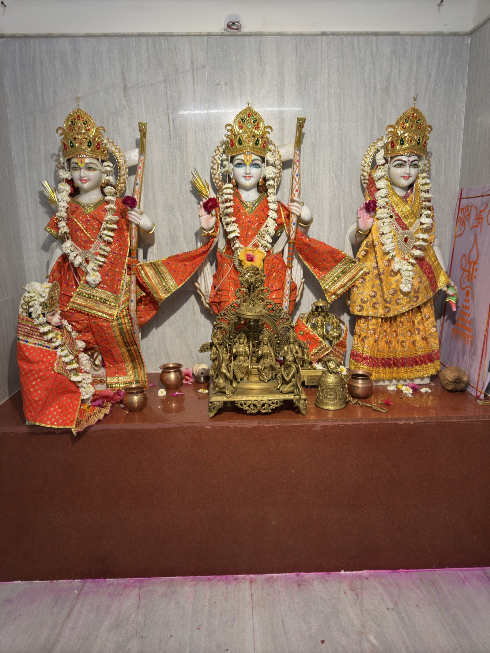 The decorated Shri Ram Darbar at Silver Springs Mandir